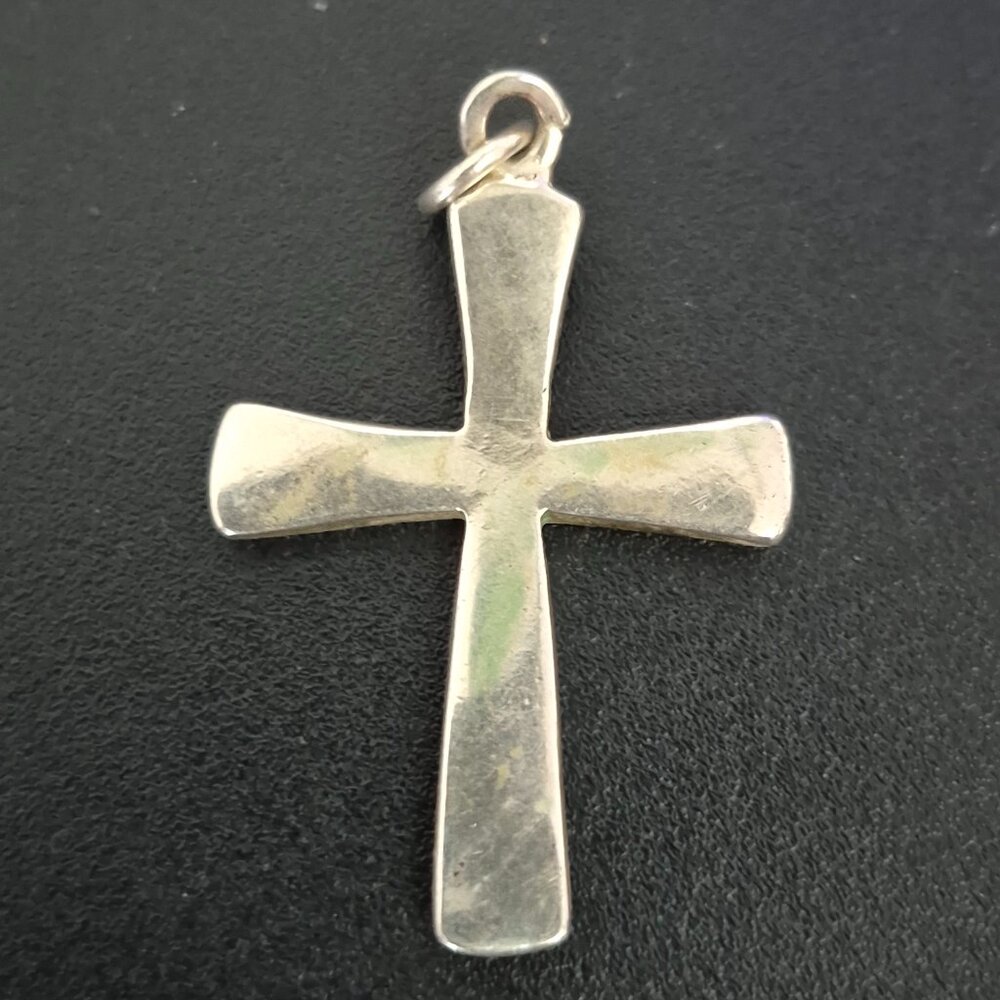 Hammered Cross Pendant sterling silver 925